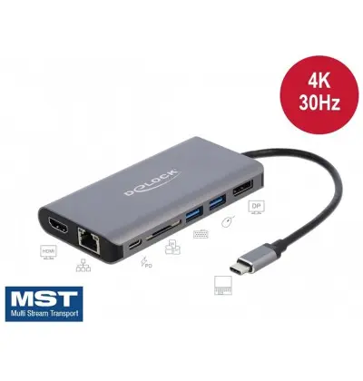 Docking Station USB Type-C 4K - HDMI / DP / USB 3.0 / SD / LAN / PD 3.0