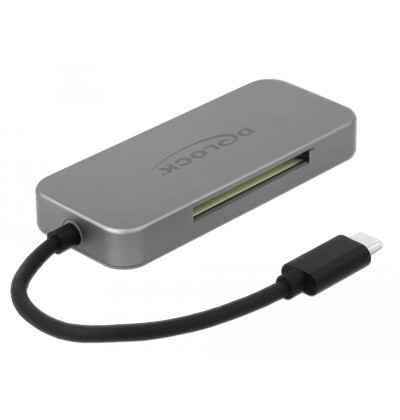 Hub USB 3.0 a 2 porte e lettore di schede a 3 slot con connessione USB Type-C