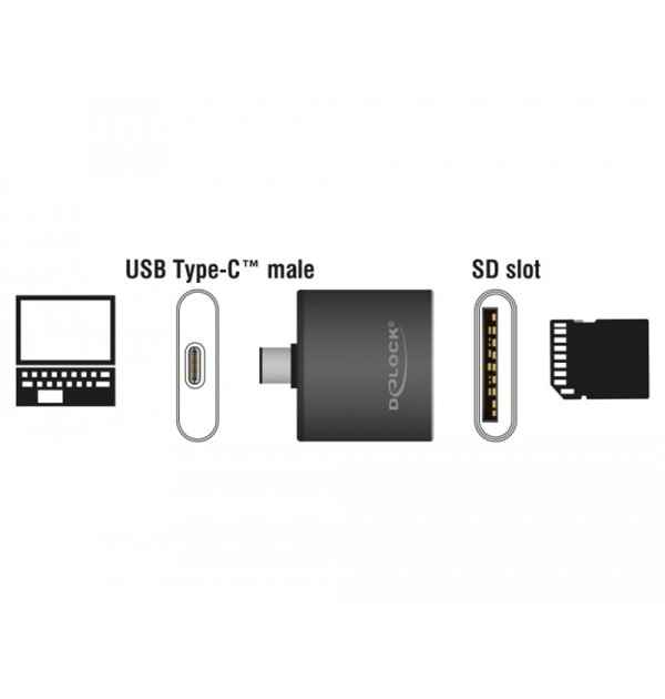 Card reader USB Type-C - SDHC / SDXC UHS-II / MMC slot singolo