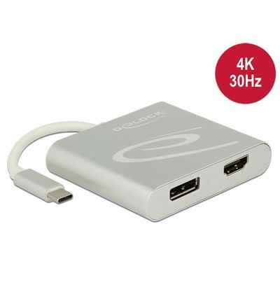 Adattatore USB Type-C - 1x HDMI + 1x DisplayPort 4K 30 Hz