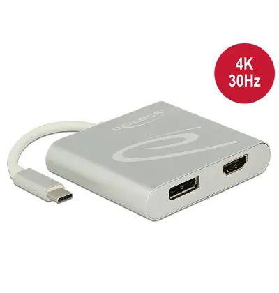 Adattatore USB Type-C - 1x HDMI + 1x DisplayPort 4K 30 Hz
